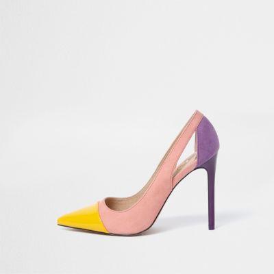River Island Womens Colour Block Cut Out Court Shoes