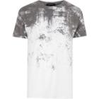 River Island Mens White Cracked Fade Print T-shirt