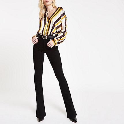 River Island Womens Satin Stripe Oversized Shirt