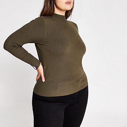 River Island Womens Plus Knitted High Neck Top
