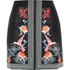 River Island Womens Floral Embroidered Mini Skirt