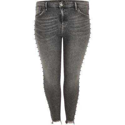 River Island Womens Plus Amelie Stud Embellished Jeans