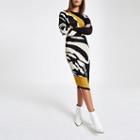 River Island Womens Ri Studio Zebra Print Knitted Dress