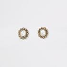River Island Womens Gold Colour Oval Crystal Stud Earrings