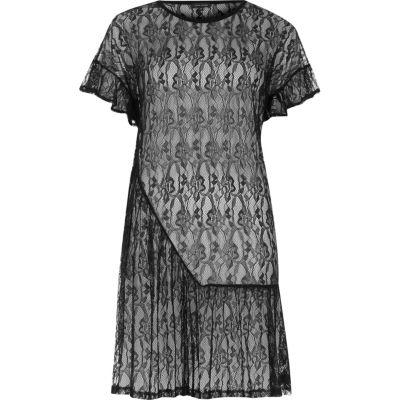 River Island Womens Lace Frill Smock Dress