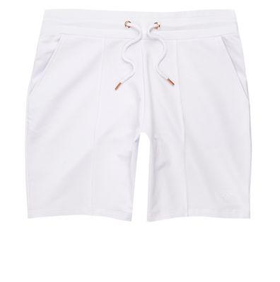 River Island Mens White Pintuck Wasp Embroidered Slim Shorts