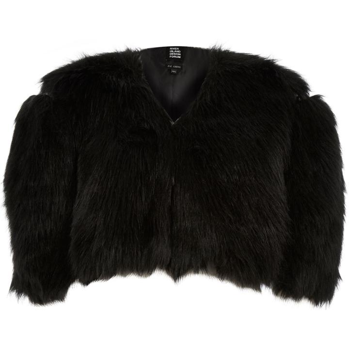 River Island Womens Design Forum Cropped Faux Fur Bolero