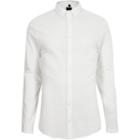 River Island Mens White Button Through Textured Shirt