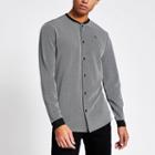 River Island Mens Jacquard Regular Fit Baseball Shirt