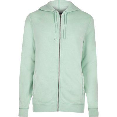 River Island Mens Zip Front Long Sleeve Hoodie