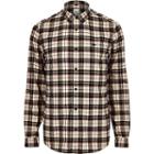 River Island Mens Check Wasp Embroidered Button-down Shirt