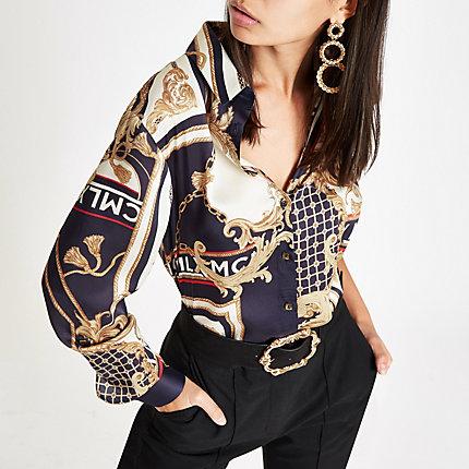 River Island Womens Chain Print Oversized Shirt