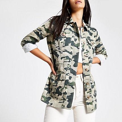River Island Womens Camo Print Shacket