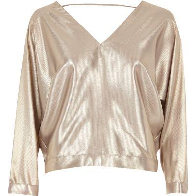 River Island Womens Metallic Strap Back Top