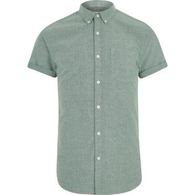 River Island Mens Slim Fit Brushed Short Sleeve Shirt