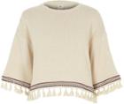 River Island Womens Aztec Tassel Trim Wide Sleeve Sweater