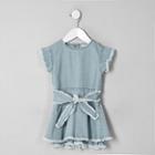 River Island Mini Girls Denim Fray Skort Romper