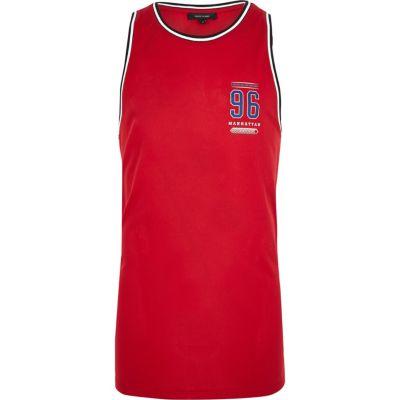 River Island Mens Number Print Mesh Tank