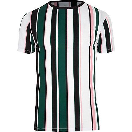 River Island Mens Big And Tall Stripe Muscle Fit T-shirt