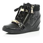 River Island Womens Wedged High-top Sneakers