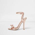 River Island Womens Gold Metallic Bow Barely There Sandals