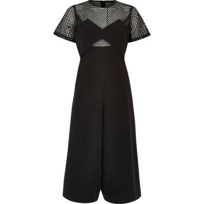 River Island Womens Lace Culotte Jumpsuit