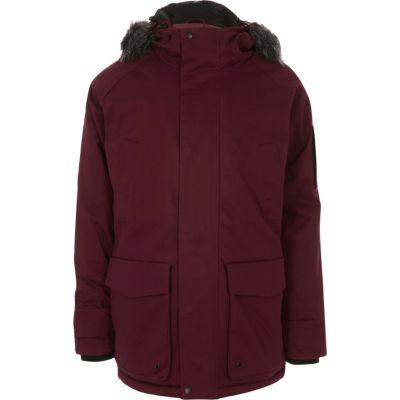 Mens Bellfield Faux Fur Trim Parka Coat