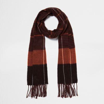 River Island Womens Rust Check Scarf