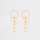 River Island Womens Gold Color Chunky Pearl Drop Earrings