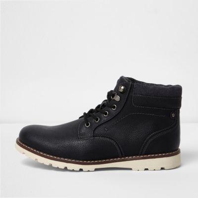 River Island Mens Lace-up Contrast Sole Work Boots