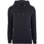 River Island Mens Pique Zip Pocket Muscle Fit Hoodie