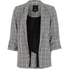 River Island Womens Dogtooth Check Bar Cuff Blazer