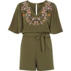 River Island Womens Embroidered Satin Romper