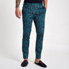 River Island Mens Peacock Print Super Skinny Pants