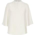 River Island Womens White High Neck Kimono Sleeve Top