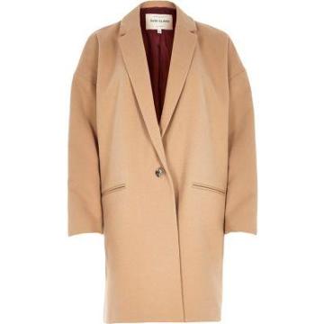 River Island Camel Cocoon Swagger Coat