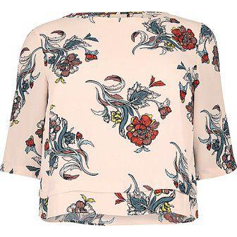 River Island Womens Plus Floral Print Grazer Top