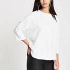 River Island Womens White Loose Fit Diamante Batwing Top