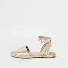 River Island Womens Gold Metallic Two Part Sandals