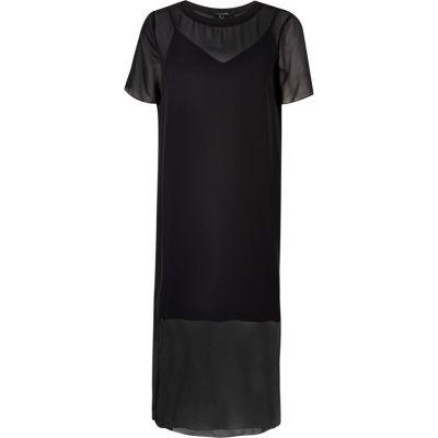 River Island Womens Mesh T-shirt Midi Dress