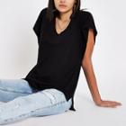 River Island Womens V Neck Slouchy Batwing Sleeve T-shirt