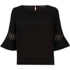 River Island Womens Cut Out Flute Sleeve Top
