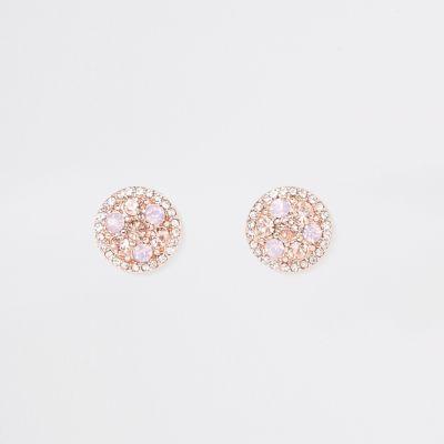 River Island Womens Rose Gold Tone Silk Stud Earrings