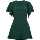 River Island Womens Petite Waisted Wide Sleeve Playsuit