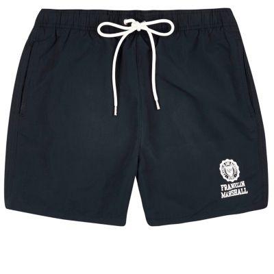 River Island Mensnavy Franklin & Marshall Print Swim Trunks