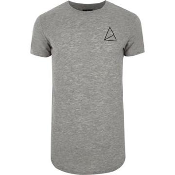 River Island Mens Golden Equation Longline T-shirt