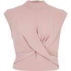 River Island Womens Twist Front High Neck Crop Top