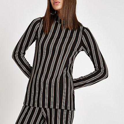 River Island Womens Stripe High Neck Top