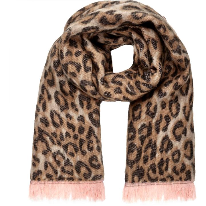 River Island Womens Leopard Print Contrast Trim Scarf