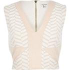 River Island Womens Chevron Texture Fitted Cropped Top